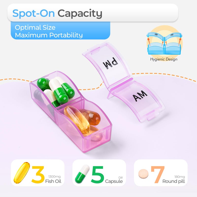 COLORWING Monthly Pill Organizer 2 Times a Day, one Month Pill Box AM PM, 30 Day Pill Case Small Compartments to Hold Vitamin and Travel Medicine Organizer, 31 Day Pill Organizer, 4 Week Pill Cases - Image 4
